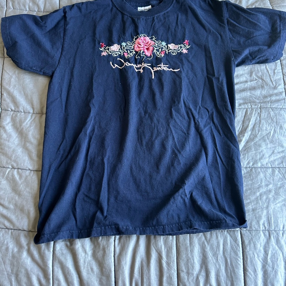 Navy Blue Shirt with Floral Design